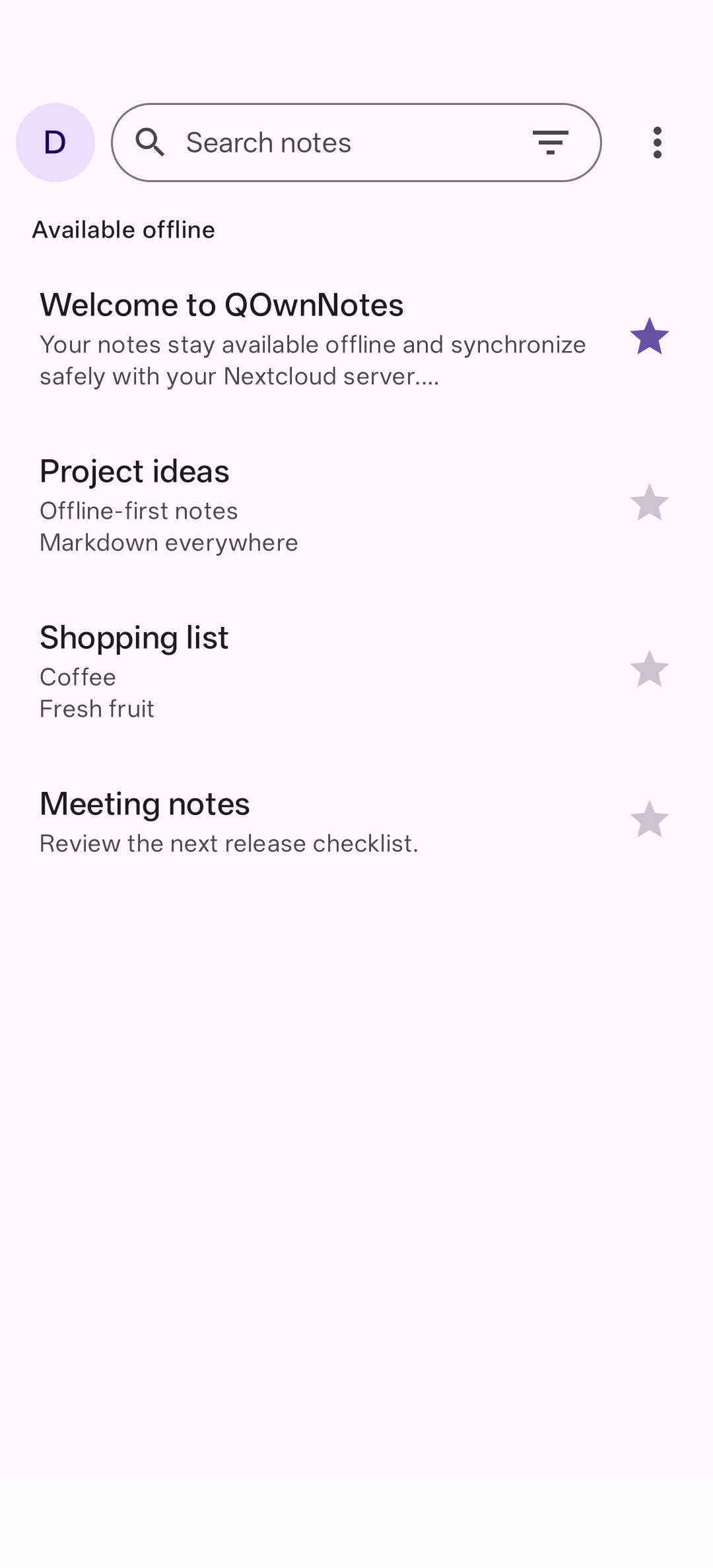 QOwnNotes Mobile is an Android-first, offline-capable Markdown notes application that synchronizes through the Nextcloud Notes API. /posts/qownnotes-android/screenshot.webp