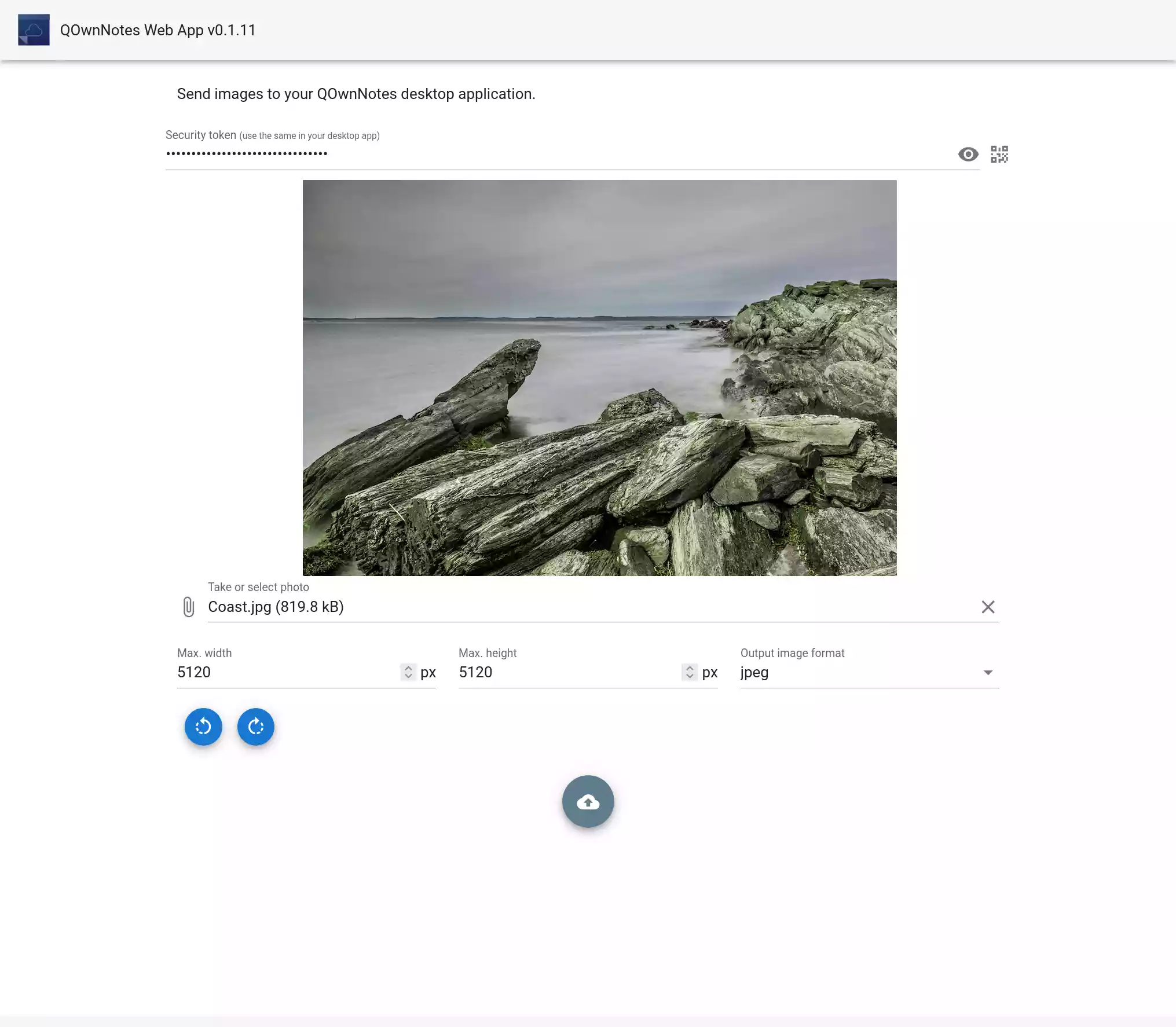 Take photos from your smartphone and insert it into your current note in QOwnNotes /posts/qownnotes-web-app/screenshot.webp