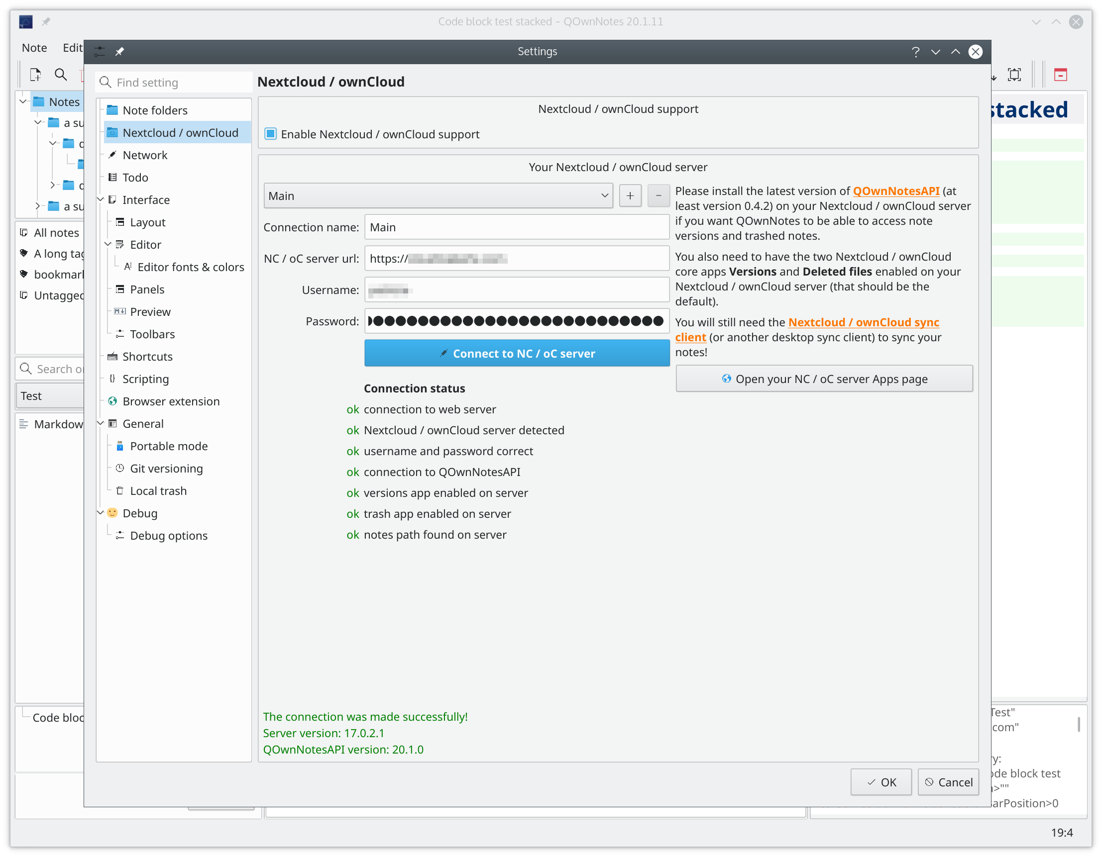 Nextcloud / ownCloud API App for QOwnNotes /posts/qownnotesapi/screenshot.webp